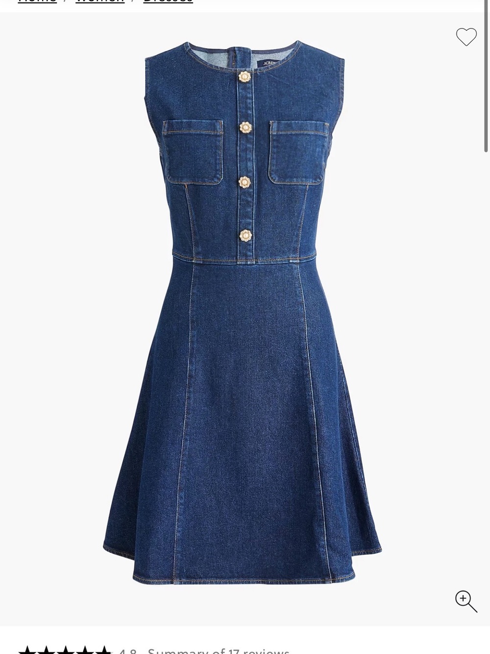 J. Crew Denim Mini Dress Size 12
